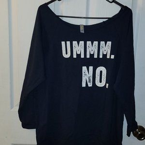 Blue UMM No Off The Shoulder Sweatshirt
